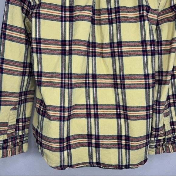 SMALL BUFFALO WOMENS YELLOW PLAID FLANNEL COTTON LONG SLEEVE BUTTON FRONT - Picture 8 of 10
